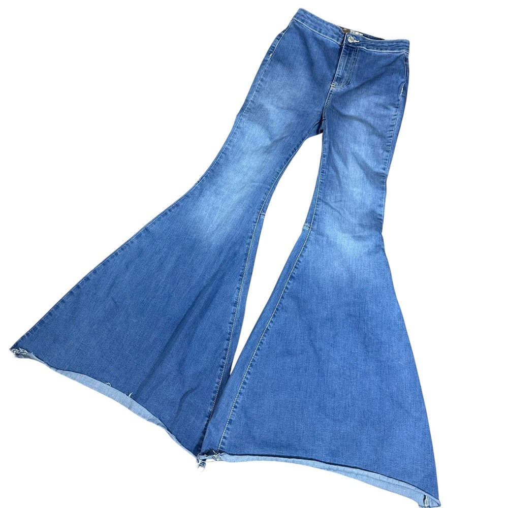 Free People Just Float On Flare Jeans Womens 25 Blue Denim High Rise Bell Bottom